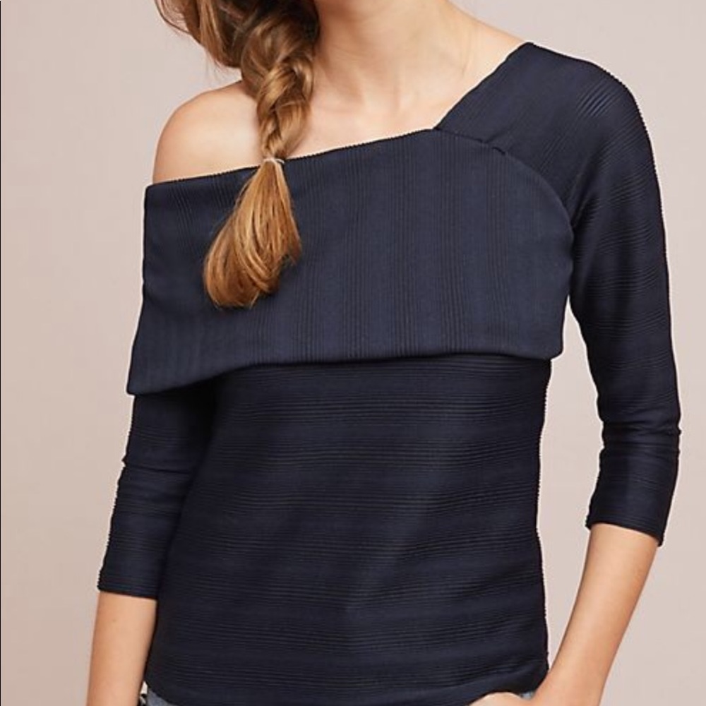 COPY - Anthropologie Blue Tassel One Shoulder Top